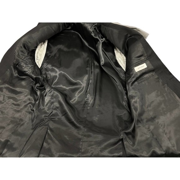 VTG Joseph Abboud Black Pin Striped Mens Suit App. Sz  44 - Picture 4 of 8